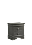 Blaze Modern Style 2-Drawer Night stand Made with Wood in Metallic Gray B009P286644