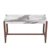 Counter Height Table, 47.5 Inch Faux Marble Finish Bar Dining Table, Modern Bar Tall Dining Table N752P269652K