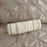7 Piece Tufted Comforter Set Taupe King B03596864