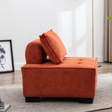 ZUN COOLMORE Modern Upholstered Chair Leisure Sofa Lazy Sofa Plastic Legs and Pillow Removable Armless W39541083