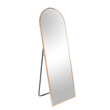 ZUN Gold 71x27.5 inch metal arch stand full length mirror W2203P156457