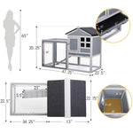 ZUN Indoor Outdoor Rabbit Hutch, Bunny Cage with Run, Pull Out Tray, Guinea Pig House for Small Animals, W2181P152979