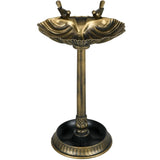 Bronze bird bath feeder with flowerpot base 90641002