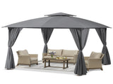 Patio Gazebo 10'x10', Outdoor Duty Party Tent Shelter With Double Roofs, Oxford Fabric Mosquito 60882905