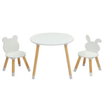 ZUN Kids Wood Table and Chairs Set, Toddler Play Table with 2 Chairs, 3 Pieces Children Multi-Activity 92483945