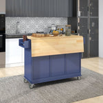 ZUN Rolling Mobile Kitchen Island with Drop Leaf - Solid Wood Top, Locking Wheels & Storage Cabinet 52.7 00868324