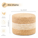 Handmade Woven Foot Stool Natural Water Hyacinth Ottoman for Home Decor & Seating White 43921509