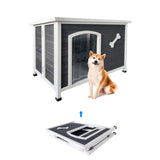 Large Wooden Dog House, Outdoor Waterproof Dog Cage, Windproof and Warm Dog Kennel Easy to Assemble W77352531