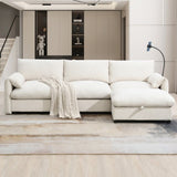 96.5'' Chenille Sectional Sofa with Storage Ottoman and Pockets,Adjustable Phone Holder,Wide,4 36397100
