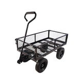 (Black solid wheels wagon cart) Solid wheels Tools cart Wagon Cart Garden cart trucks make it easier W227P162450