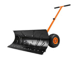 29" Rolling Snow Pusher Shovel, 10" Wheeled Snow Remover with Angle-Adjustable Handle for Driveway & 91393390