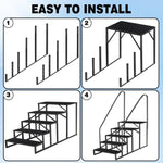 ZUN 5 Step Ladder with Handrail, Swimming Pool Ladder Above Ground, 660 lb Load Capacity RV Steps with 01422425