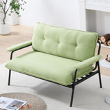The 53-inch green sofa offers a spacious layout in the small apartment, easily handling various W3371P309475