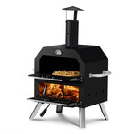 ZUN Outdoor Pizza Oven Wood Fired 2-Layer Pizza Ovens Outside Pizza Maker with Stone, Removable Cooking 87975879