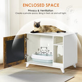 ZUN Litter Box Enclosure,Modern Hidden Cat Litter Box Enclosure Furniture with Scratching Pad for Living W1687P181832