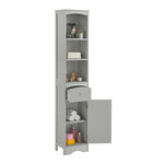 ZUN Tall Bathroom Cabinet, Freestanding Storage Cabinet with Drawer, MDF Board, Adjustable Shelf, Grey 54569192