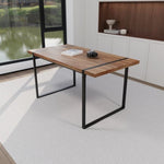 ZUN 59 " dining table modern industrial rectangular MDF natural wood , 4-6 people, 1.5" thick 88929839