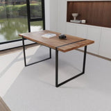 ZUN 59 " dining table modern industrial rectangular MDF natural wood , 4-6 people, 1.5" thick 88929839