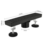 12 Inches Linear Shower Drain, Included Hair Strainer and Leveling Feet W2287P147616