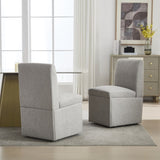 COOLMORE 360 Degree Swivel Upholstered Dining Set of 2 Swivel Dining Room Kitchen W1539P277684