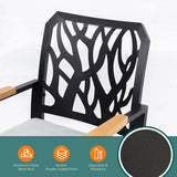 Outdoor Patio Aluminum Swivel Rocker 2PCS with Outdoor-grade Sunbrella Fabric Cushions, Branch-Like W1886P272381