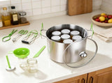 9-Piece Stainless Steel Water Bath Canning Starter Kit, Includes Pot, Rack, Lid, Funnel, Tongs, Jar 65975161