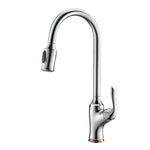 ZUN Pull-Down Kitchen Sink Faucet Copper Mixer Tap Pull-out Silver Lead-free Kitchen Faucet KJZY50 87796738