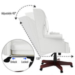 ZUN 330LBS Executive Office Chair, Ergonomic Design High Back Reclining Comfortable Desk Chair - White W1550115017