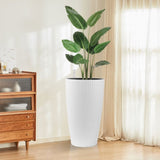 ZUN Indoor/Outdoor Modern The appearance is made of imitation rattan Design Planter,22.5 inch White W2885P247727