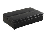 Twin Size Folding Ottoman Sleeper Bed with Mattress Convertible Guest Bed Black WF307724AAB