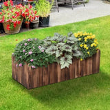 ZUN 40" x 16" x 12" Raised Planter Box Garden Scalloped Edge Wooden 92578510