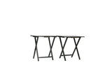 Modern Solid Wood Folding Tray Tables, Set of 2, Black 22507361