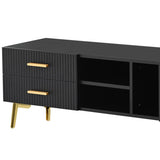 ZUN Modern TV Stand with 5 Champagne legs - Durable, stylish, spacious, versatile storage TVS up to 77" 58347994