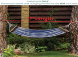 Striped Macrame Quilted Two Person Double Hammock - 9' x 56" - Blue and Cream 41777419