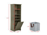 64" Tall Bathroom Storage Cabinet for Small Space, Floor Standing Cabinet for Living Room Bathroom W1801P195738