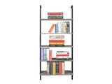 5-Layer 2all-Mounted Density Board Iron Frame Display Rack 24.02*12.01*72in Retro Gray Black Frame 93029176