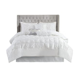 7 Piece Tufted Comforter Set White Queen B03597206