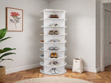 Rotating Shoe Rack Tower, 8-Tier Spinning Storage Rack, Free Standing 360&deg Revolving Shoe 39772527