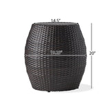 Outdoor Wicker 14.00" Patio Side Table 60746.00MBN