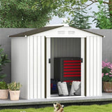 Steel Storage Shed Garden Tool house 7' x 4' White-AS 29964192