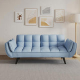 57 "blue sofa Soft two armrests throw pillow pillow comfortable fit apartment bedroom small space W1658135096