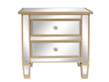 2-Drawer MDF Bedside Table with Mirror Finish 19.68*15.74*24.023in Rose Gold Silver 18774648