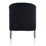 ZUN ACME Fallon Side Chair , Black Velvet & Mirrored Silver Finish DN01955