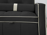 Modern 55.5" Pull Out Sleep Sofa Bed 2 Seater Loveseats Sofa Couch with side pockets, Adjsutable W119368698