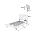 Twin Size Bed w Adjustable Headboard 1pc Bedframe, Light Pink Velvet Upholstered Youth Bedroom B011P190166