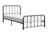 Classic Twin Platform Bed Dark Bronze Finish Metal Frame Bedroom Furniture 1pc B011P263750
