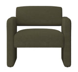 ZUN Green single sofa chair, upholstered comfortable chair with armrests, for dining room/bedroom/living W487P183021