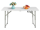 4ft Foldable Lift Patio Plastic Table White 20009698