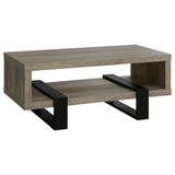 ZUN Grey Driftwood 1-shelf Coffee Table B062P145594