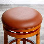 ZUN 30" Bar Stool, Natural Finish, Saddle Leather Seat B04660743